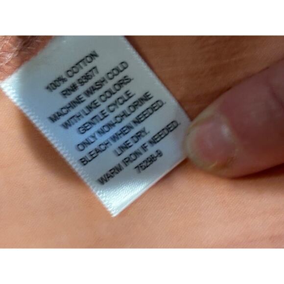 Liz Claiborne Womens coral Sz M Linen‎ feel light boho Top coastal career classy - Picture 4 of 6